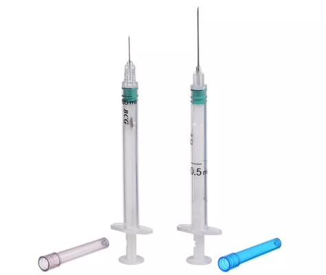 डिस्पोजेबल मेडिकल 1cc सुई के साथ 3cc वैक्सीन सिरिंज